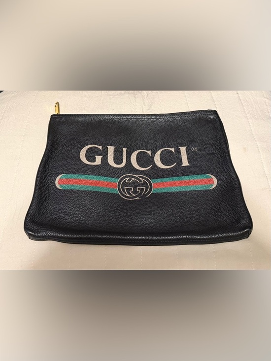 Gucci Handbags - Gucci Print Portfolio Leather Large Black